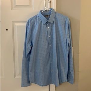 Express fitted button up blue